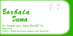 borbala duma business card